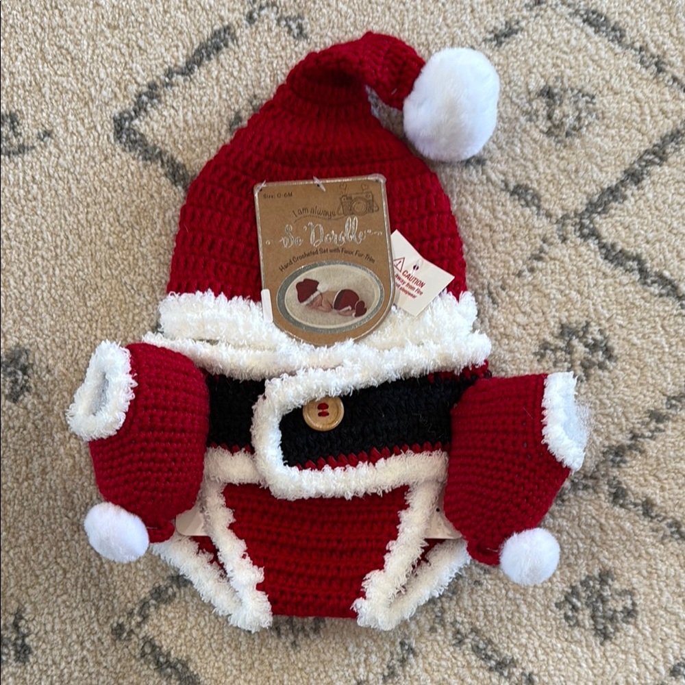 Red and White Santa Baby Outfit